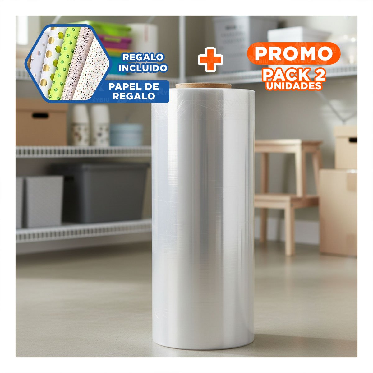 PACK2 COLOR 12 PULGADAS 3K COMERCIAL TRANSPARENTE PARA FIESTA Y+PAPEL REGALO - 1