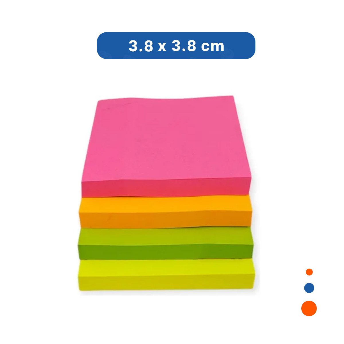 PACK4 ETIQUETAS CUADRADAS ADHESIVAS 3,8CM 4 PZS MULTICOLOR Y+PAPEL REGALO - 4