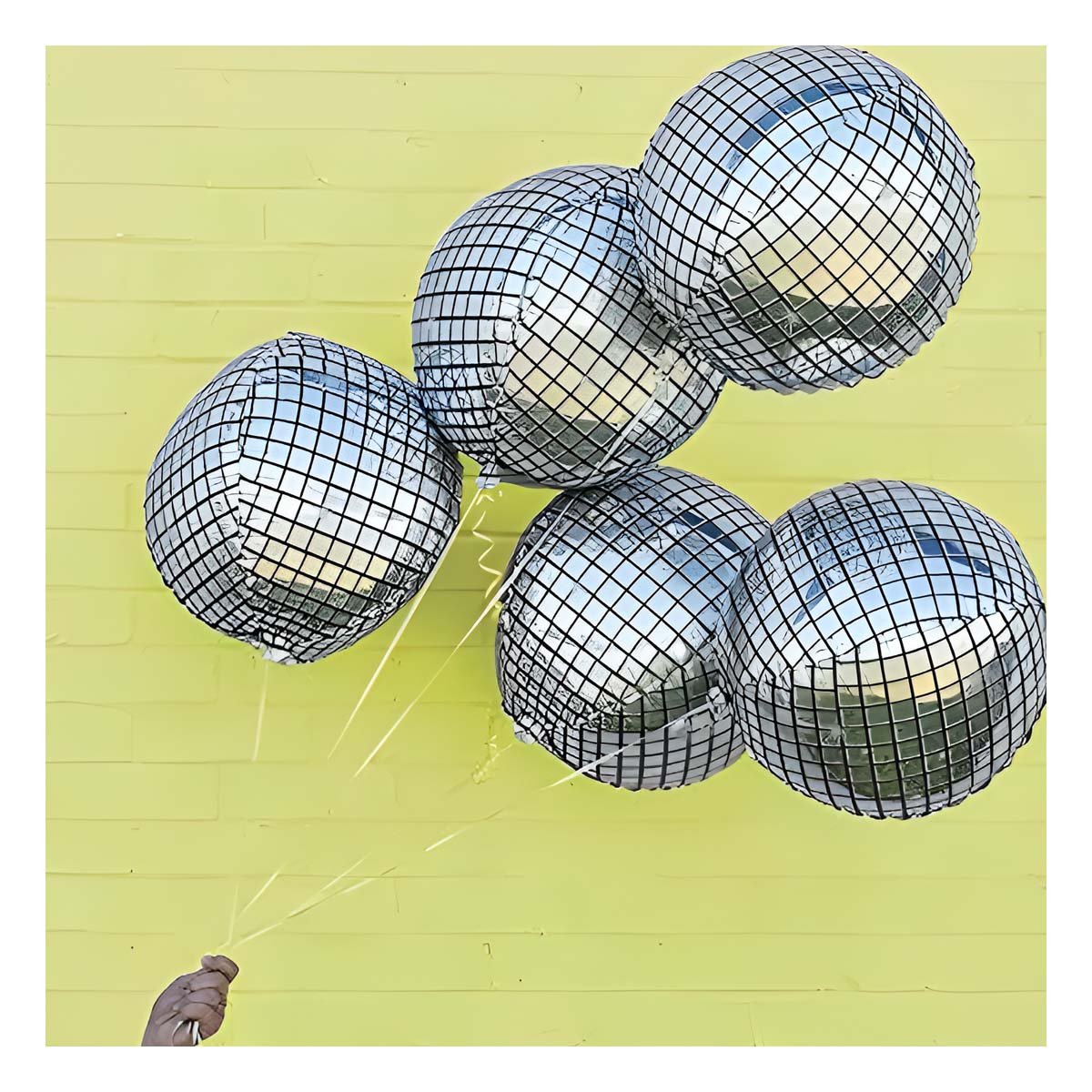 BALON FIESTA 4D 25CM BOLA DISCO PLATEADO SET 2 Y+POST IT - 2