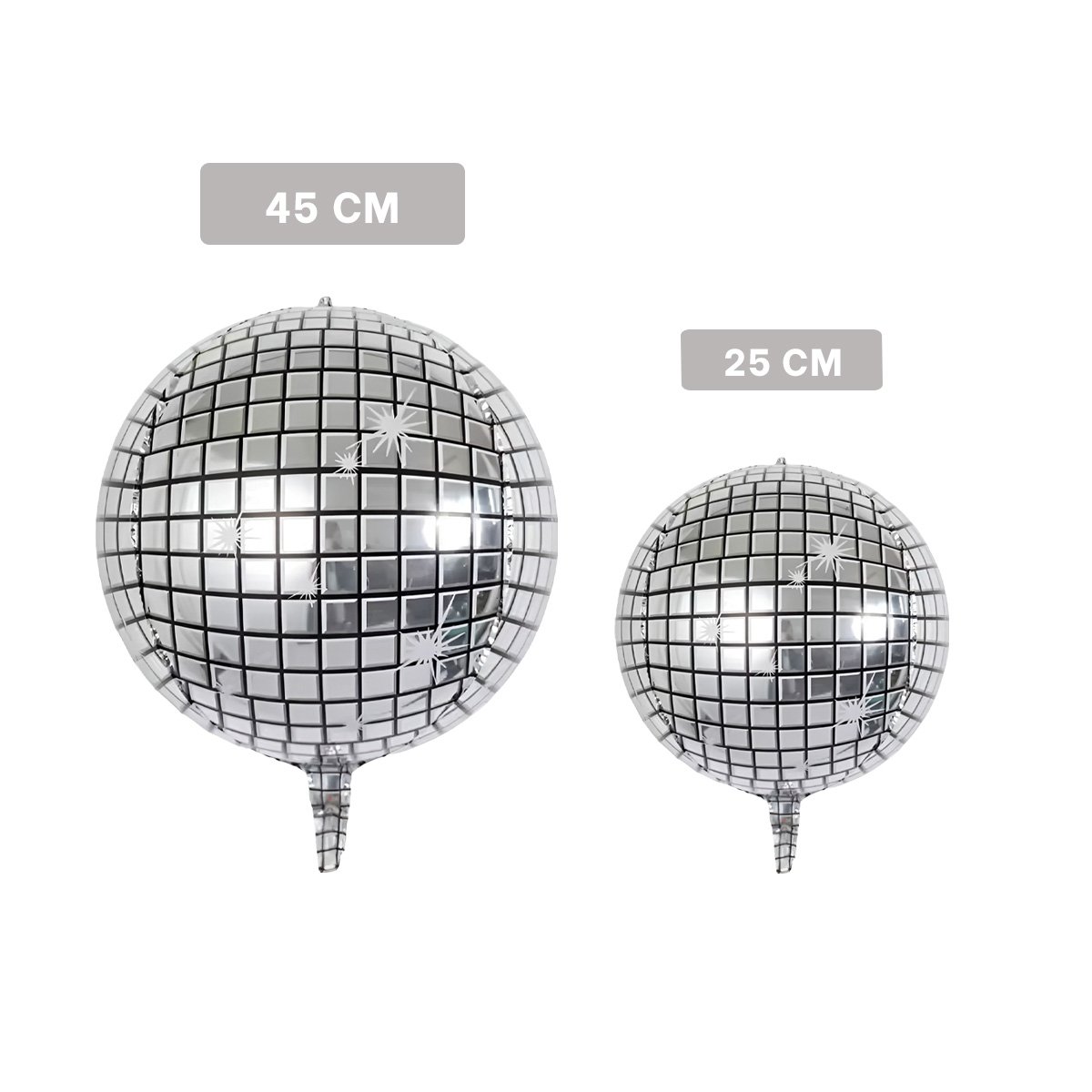BALON FIESTA 4D 25CM BOLA DISCO PLATEADO SET 2 Y+POST IT - 4