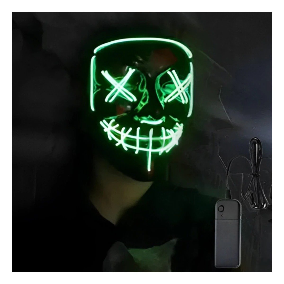 PACK12 ANTIFAZ FIESTA VERDE CON ILUMINACION LED NEON Y+PAPEL REGALO - 3