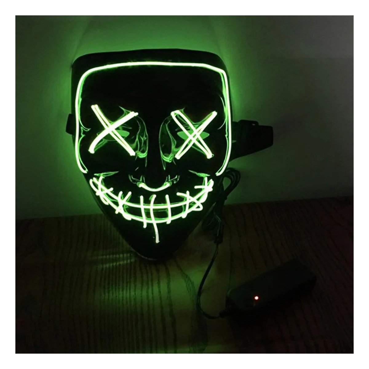 PACK12 ANTIFAZ FIESTA VERDE CON ILUMINACION LED NEON Y+PAPEL REGALO - 5