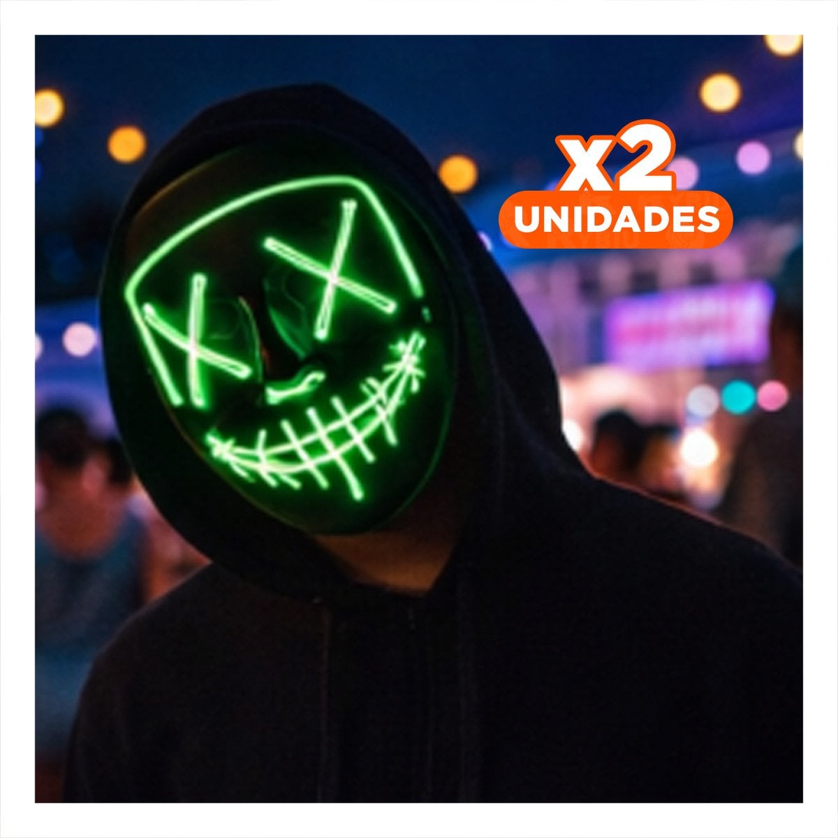 PACK2 CUBIERTA LUMINOSA VERDE PARA HALLOWEEN CON LED NEON Y+REGALO STICKER - 1