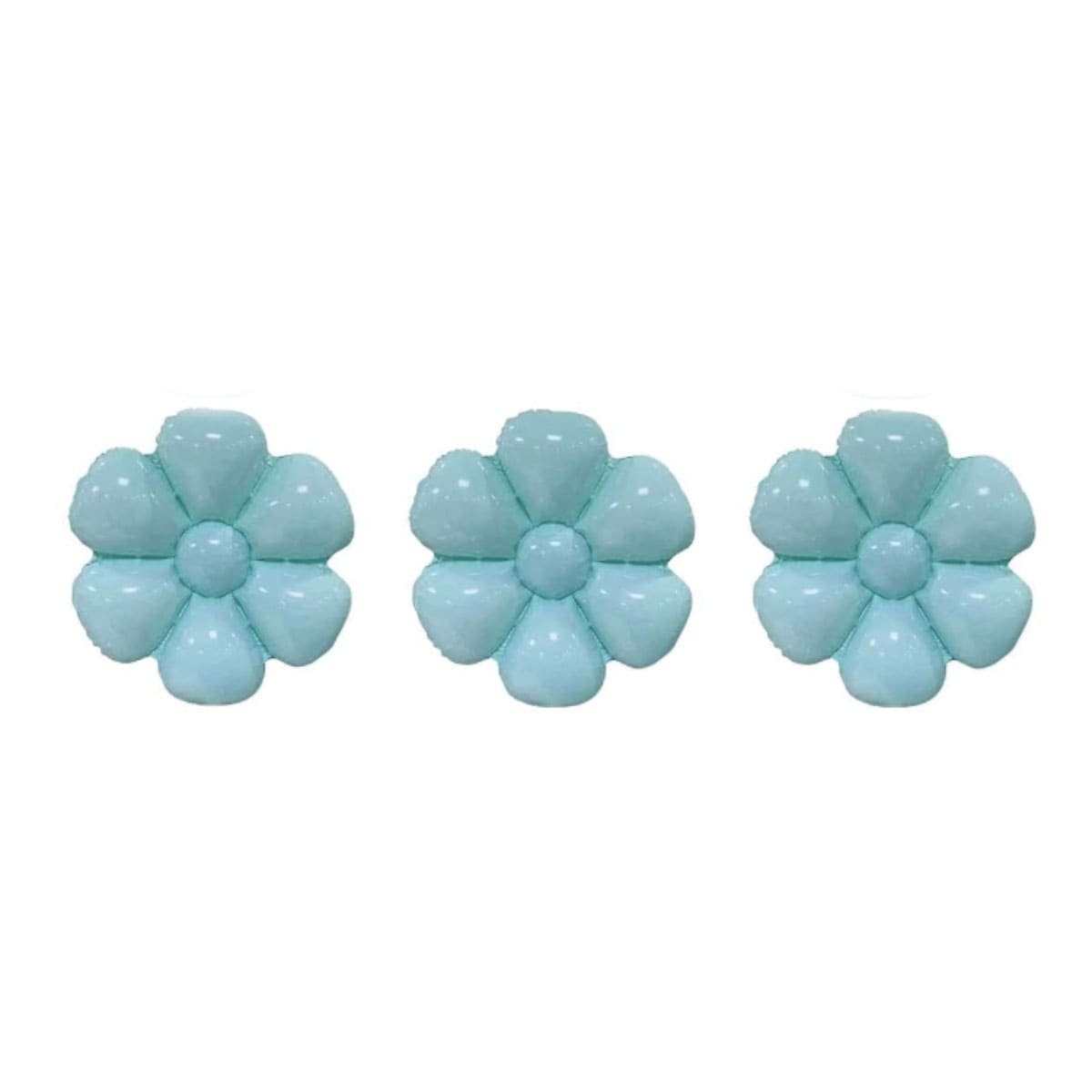 MODELO FLOR 23CM SET 2 CELESTE PARA DECORACION Y+LIGAS REGALO - 3