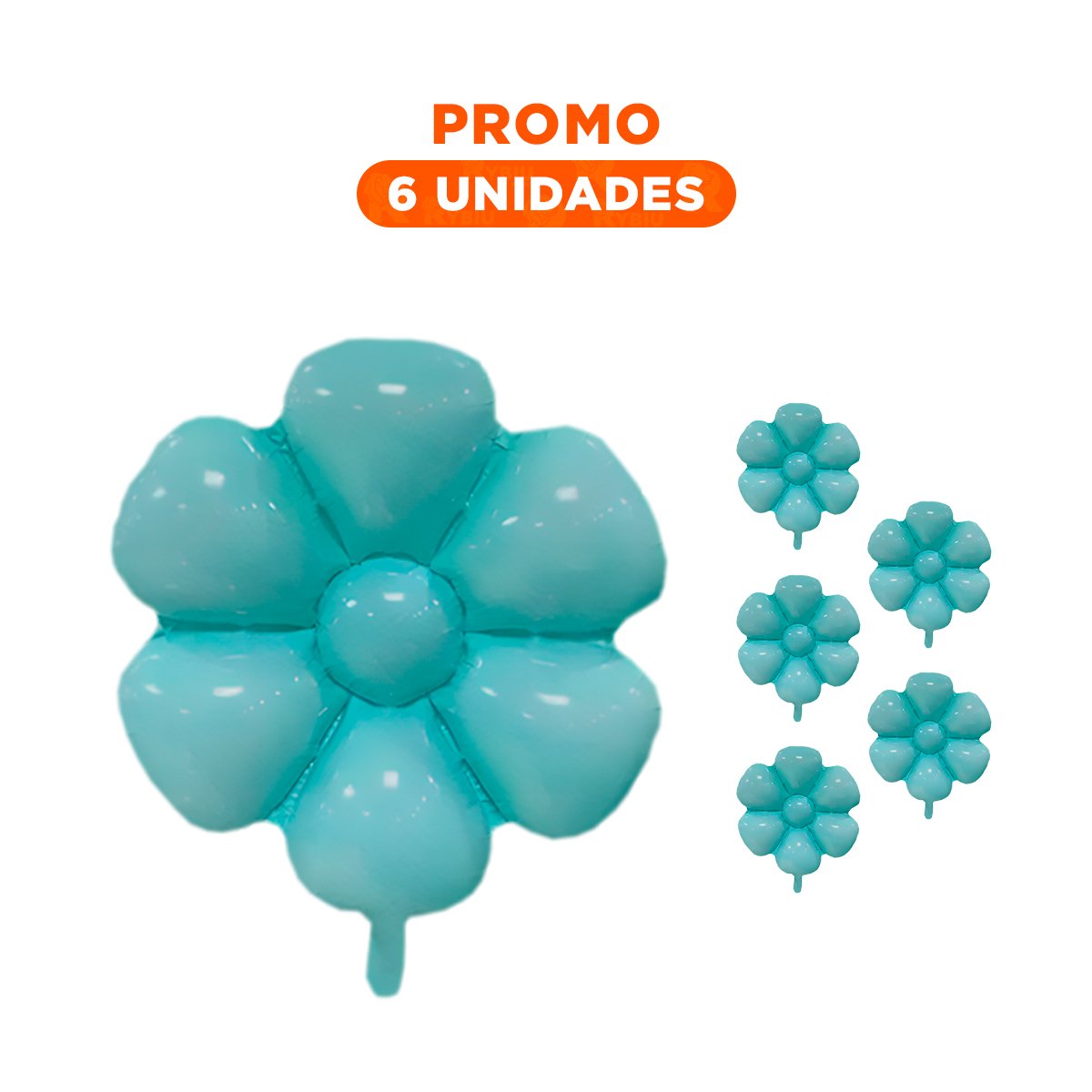 PACK6 PRESENTACION FLOR 23CM SET 2 CELESTE PARA DECORACION - 1