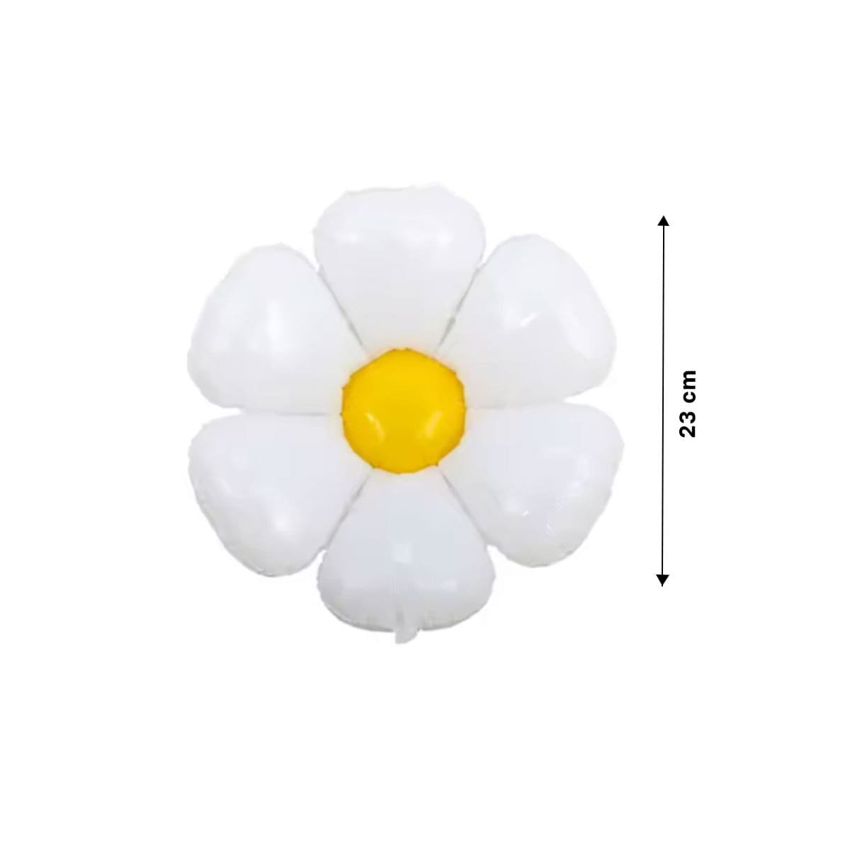 PACK4 DISEÑO FLOR 23CM SET 2 BLANCO CON CENTRO AMARILLO PARA FIESTA - 4