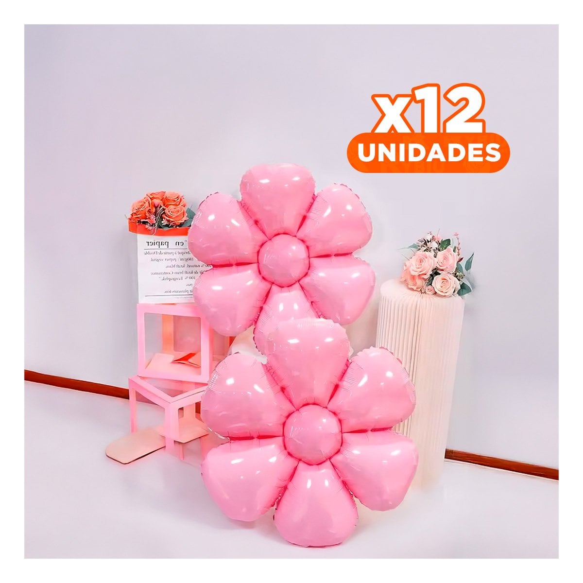 PACK12 COLECCIONABLE FLOR 23CM SET 2 ROSADO PARA HOGAR - 1