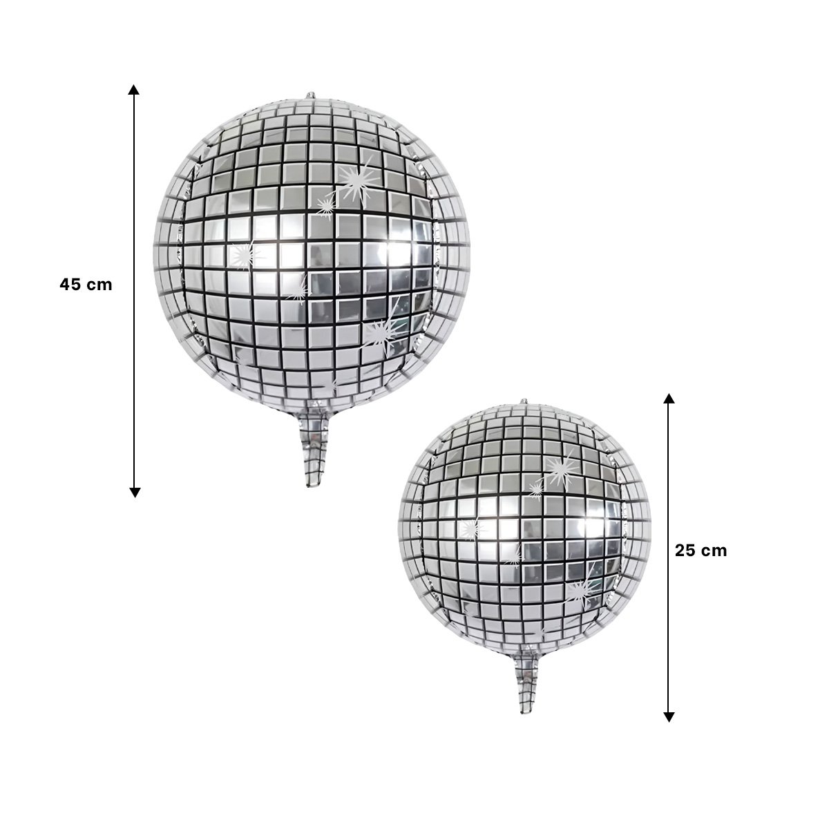 PACK12 ESFERA BOLA DISCO 4D 25CM PLATEADO SET 2 CUADROS Y+PAPEL REGALO - 4