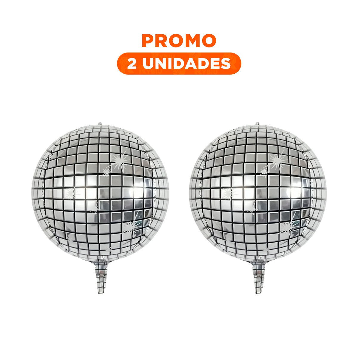 PACK2 ESFERA FIESTA 4D 25CM BOLA DISCO PLATEADO SET 2 - 1
