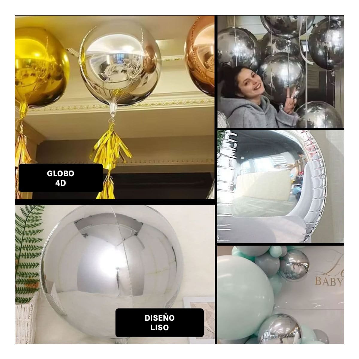 VERSION 4D 25CM SET 2 PLATEADO LISO DECORACION FESTIVA Y+POST IT - 5