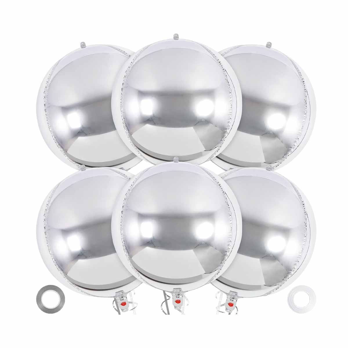 PACK12 COMPLEMENTO FESTIVO 4D 45CM SET 2 PLATEADO LISO DECORACION Y+REGALO STICKER - 2