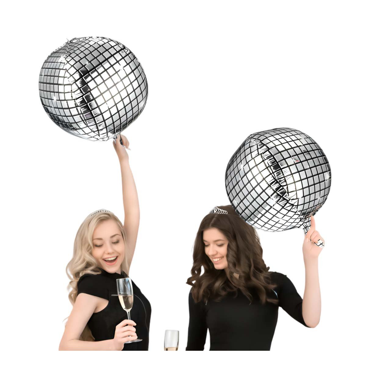 ORBE 4D PLATEADO 25CM DISCO CUADROS NEGROS SET 2 Y+REGALO STICKER - 3