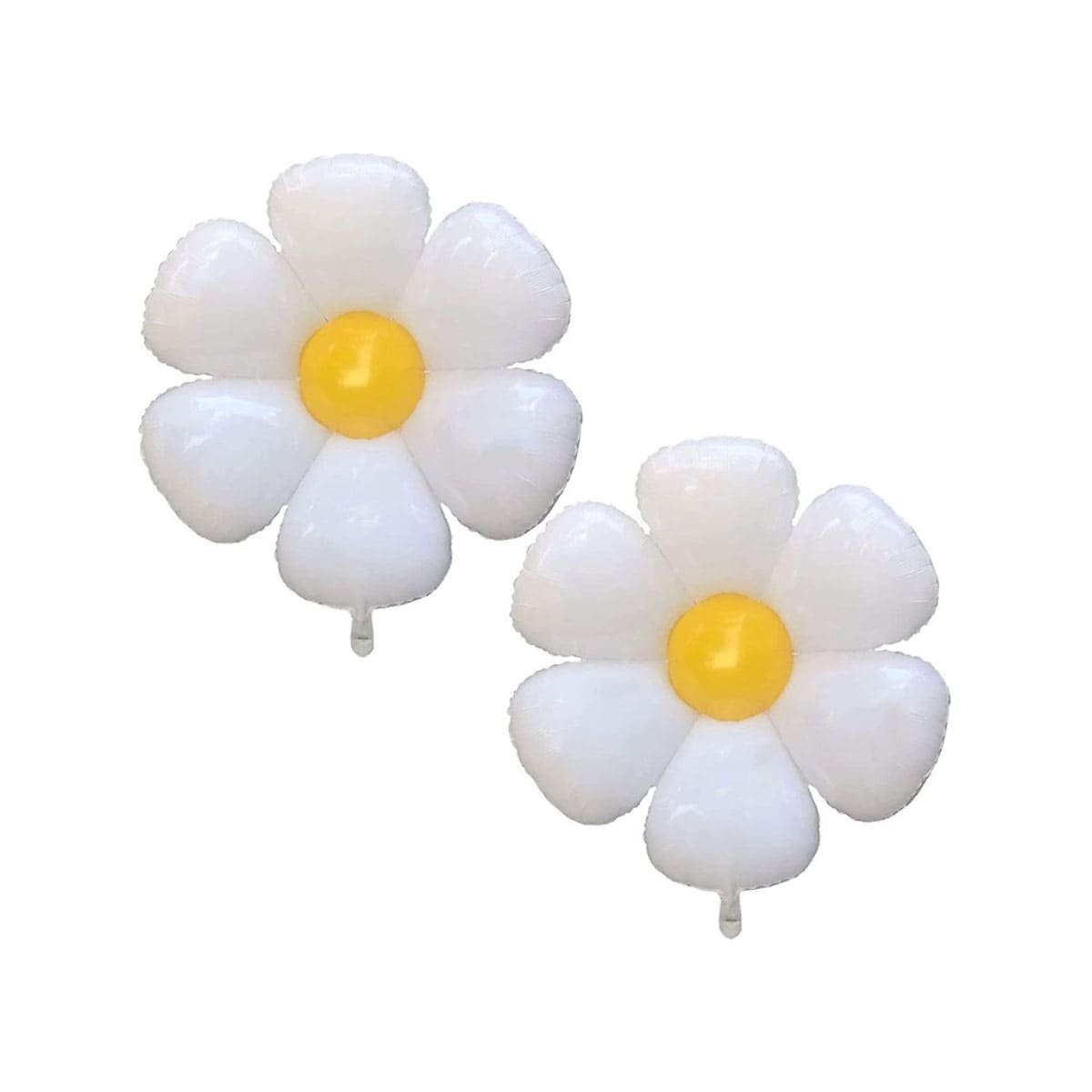 PACK2 ALTERNATIVA FLOR 23CM SET 2 BLANCO CON CENTRO AMARILLO DECORACION Y+REGALO STICKER - 2