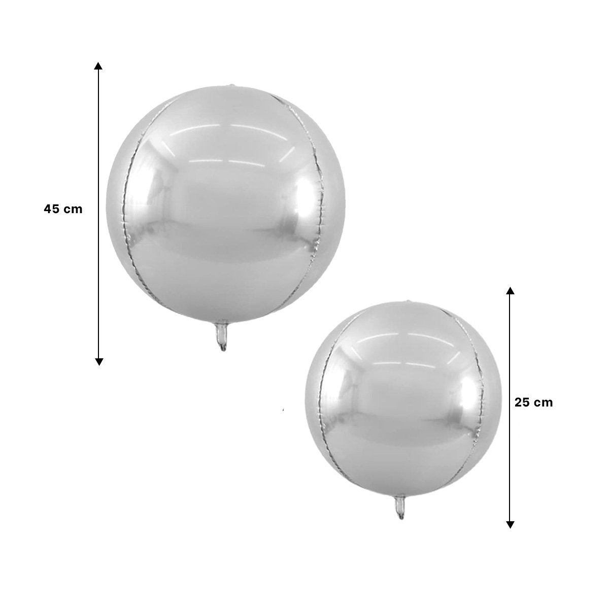 PACK2 PROPUESTA 4D 45CM SET 2 PLATEADO LISO DECORACION - 4
