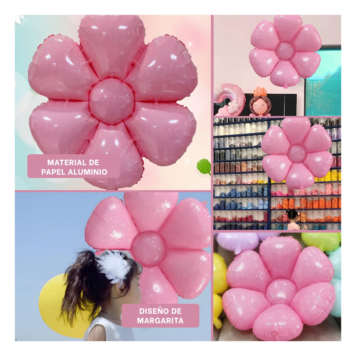 VERSION FLOR 23CM SET 2 ROSADO PARA FIESTA Y+POST IT - 5