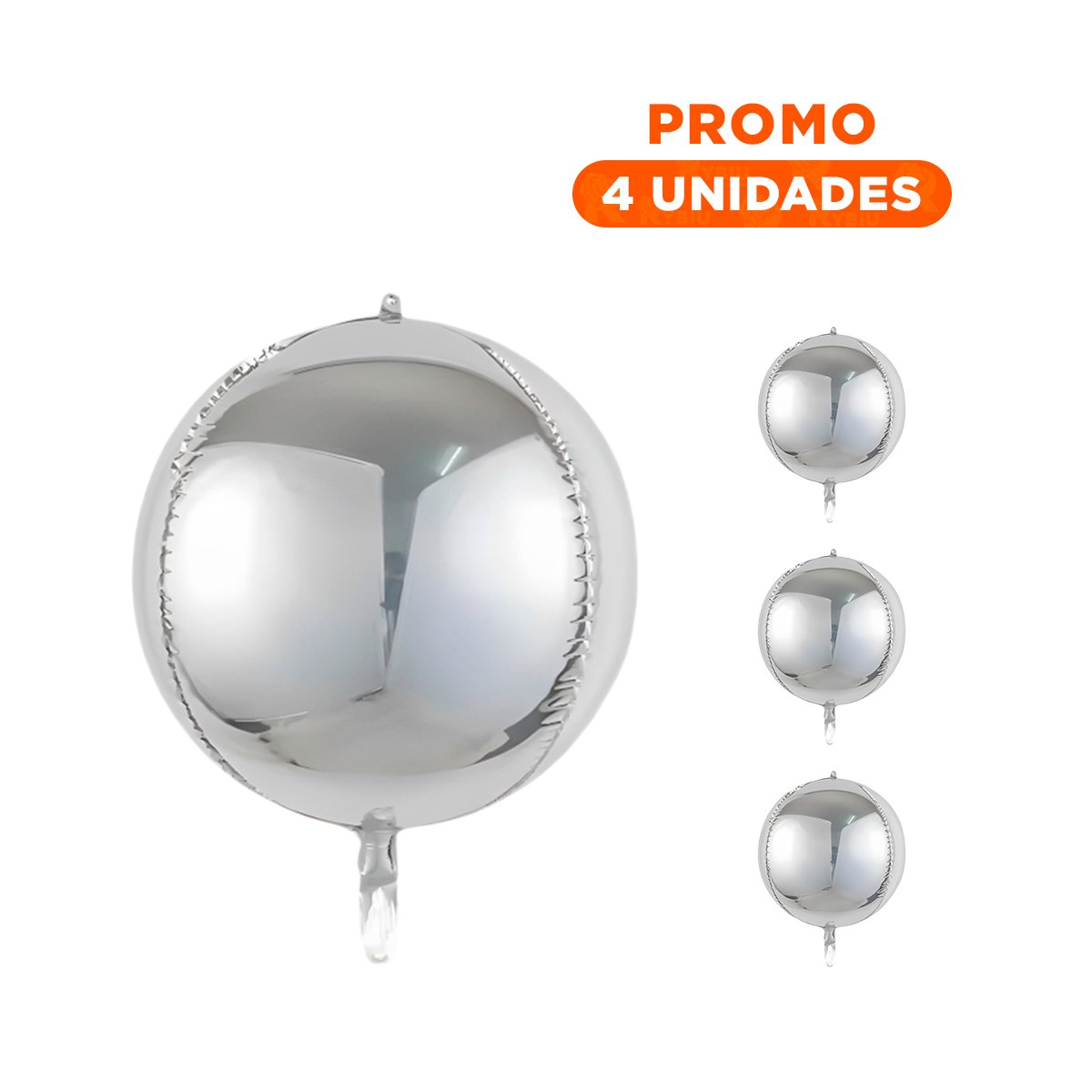 PACK4 FORMATO 4D 25CM SET 2 PLATEADO LISO DECORACION Y+REGALO STICKER - 1