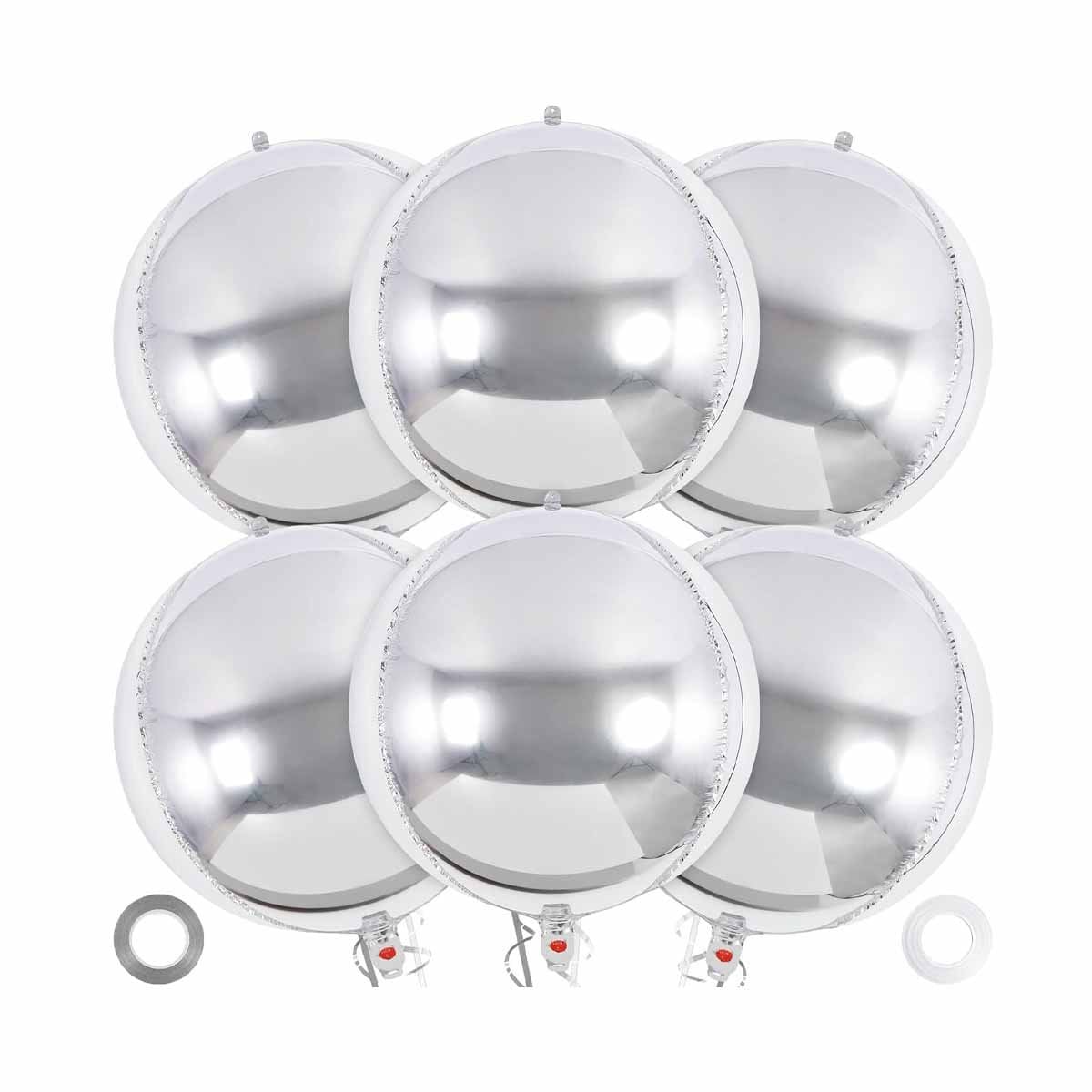 UNIDAD 4D 45CM SET 2 PLATEADO LISO DECORACION FESTIVA Y+PAPEL REGALO - 1