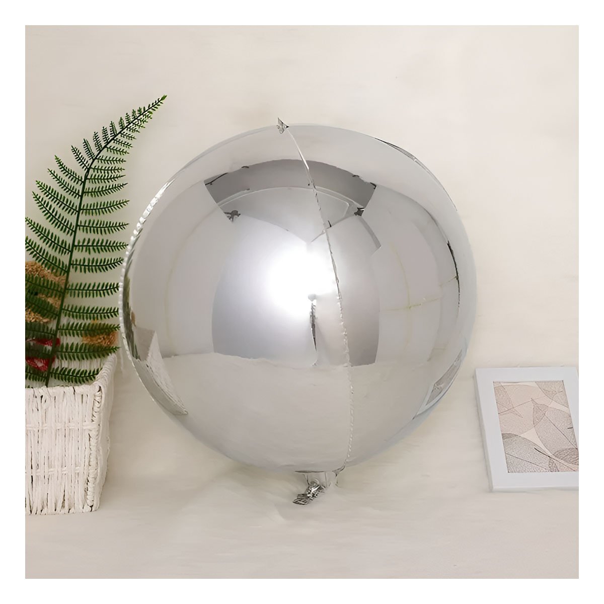 MODELO 4D 45CM SET 2 PLATEADO LISO DECORACION PARA HOGAR Y+LIGAS REGALO - 1