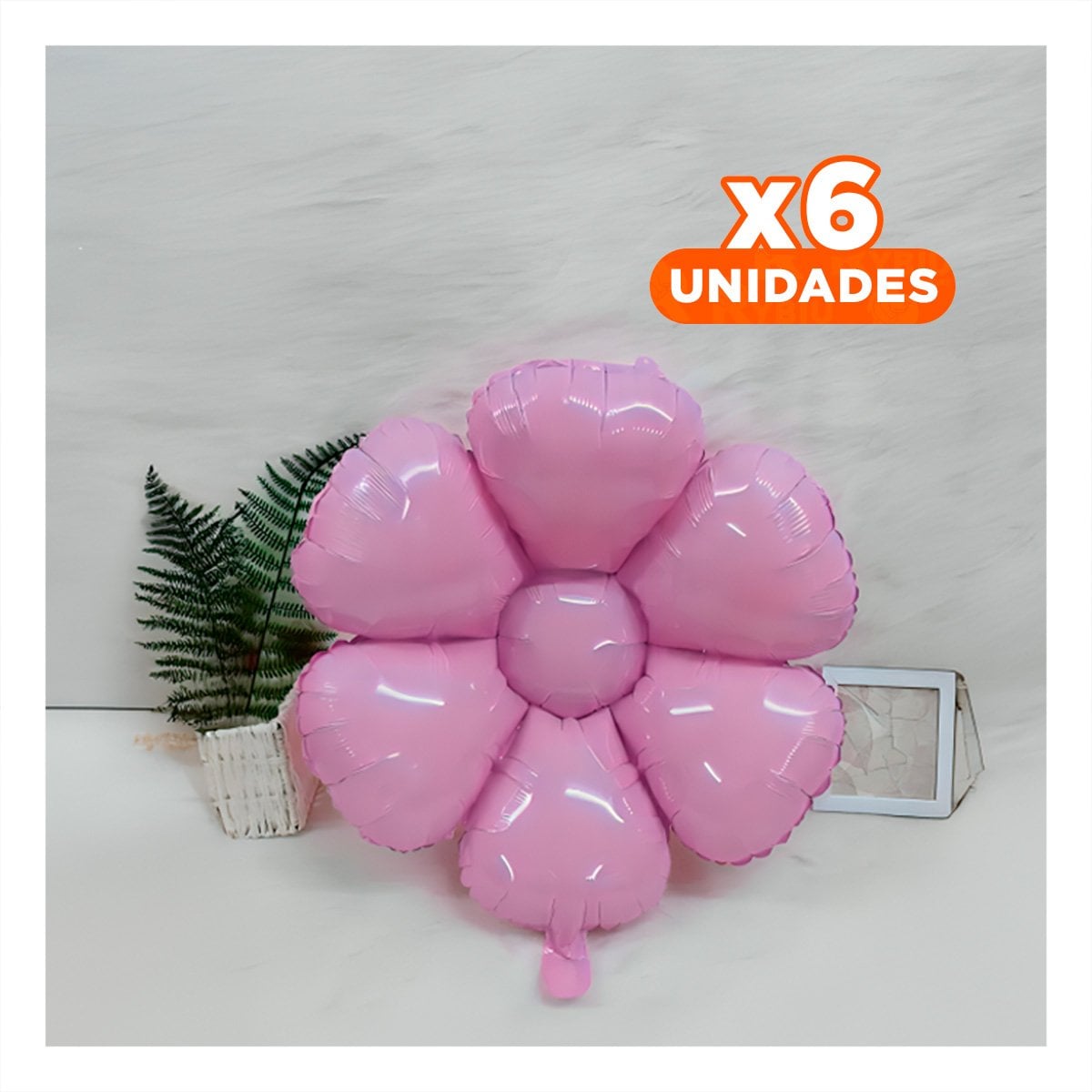 PACK6 SERIE FLOR 23CM SET 2 MORADO PARA DECORACION Y+REGALO STICKER - 1