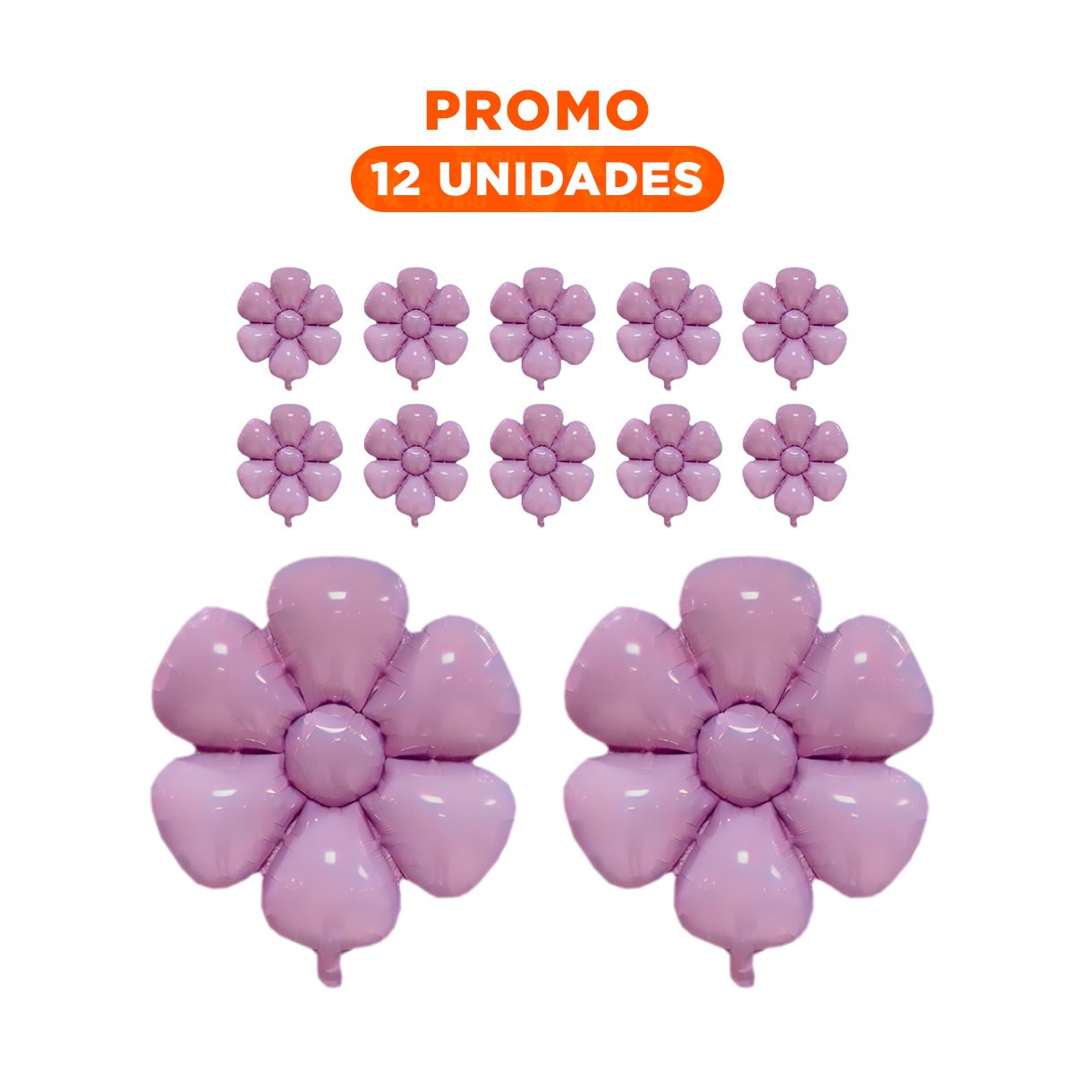 PACK12 COMPLEMENTO FESTIVO FLOR 23CM SET 2 MORADO Y+REGALO STICKER - 1