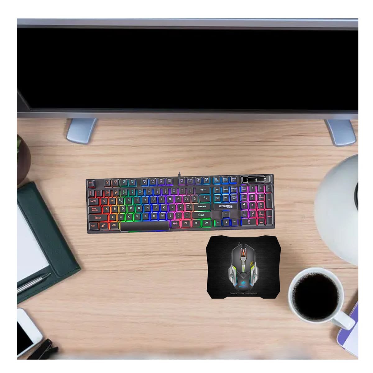 PACK6 KIT GAMING PARA PC CON TECLADO MOUSE COLOR NEGRO Y MOUSE PAD - 5