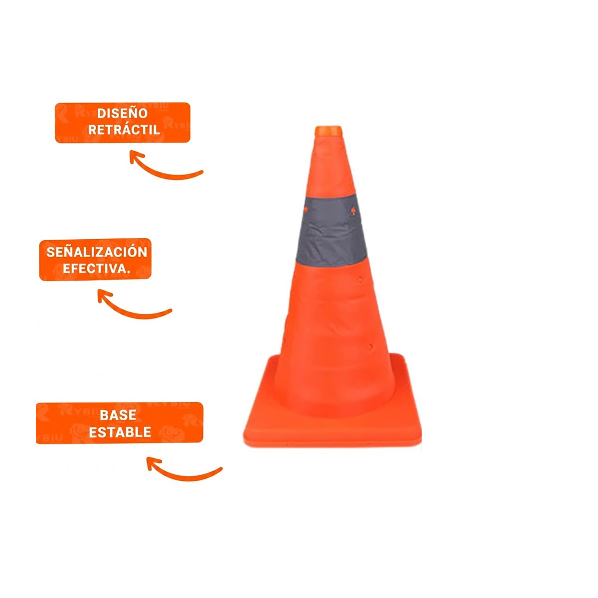SENALIZADOR PREVENTIVO 45 CM NARANJA PARA AREAS DE TRABAJO Y+PAPEL REGALO - 5