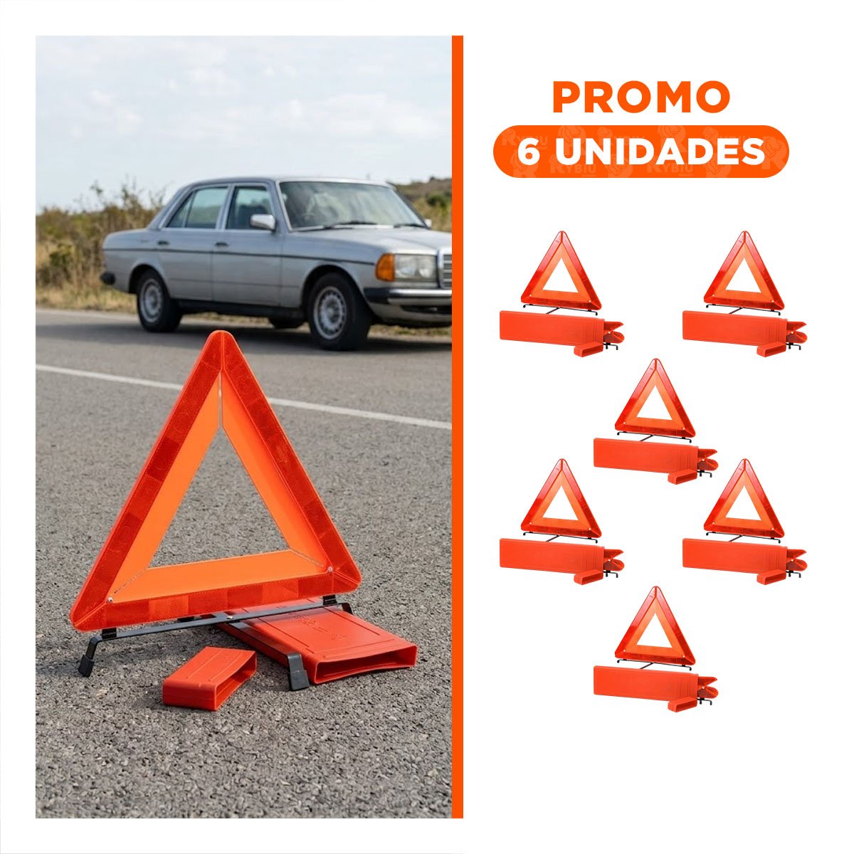 PACK6 SENALIZADOR DE TRANSITO NARANJA 40 CM PARA DELIMITACION TEMPORAL Y+REGALO STICKER - 1
