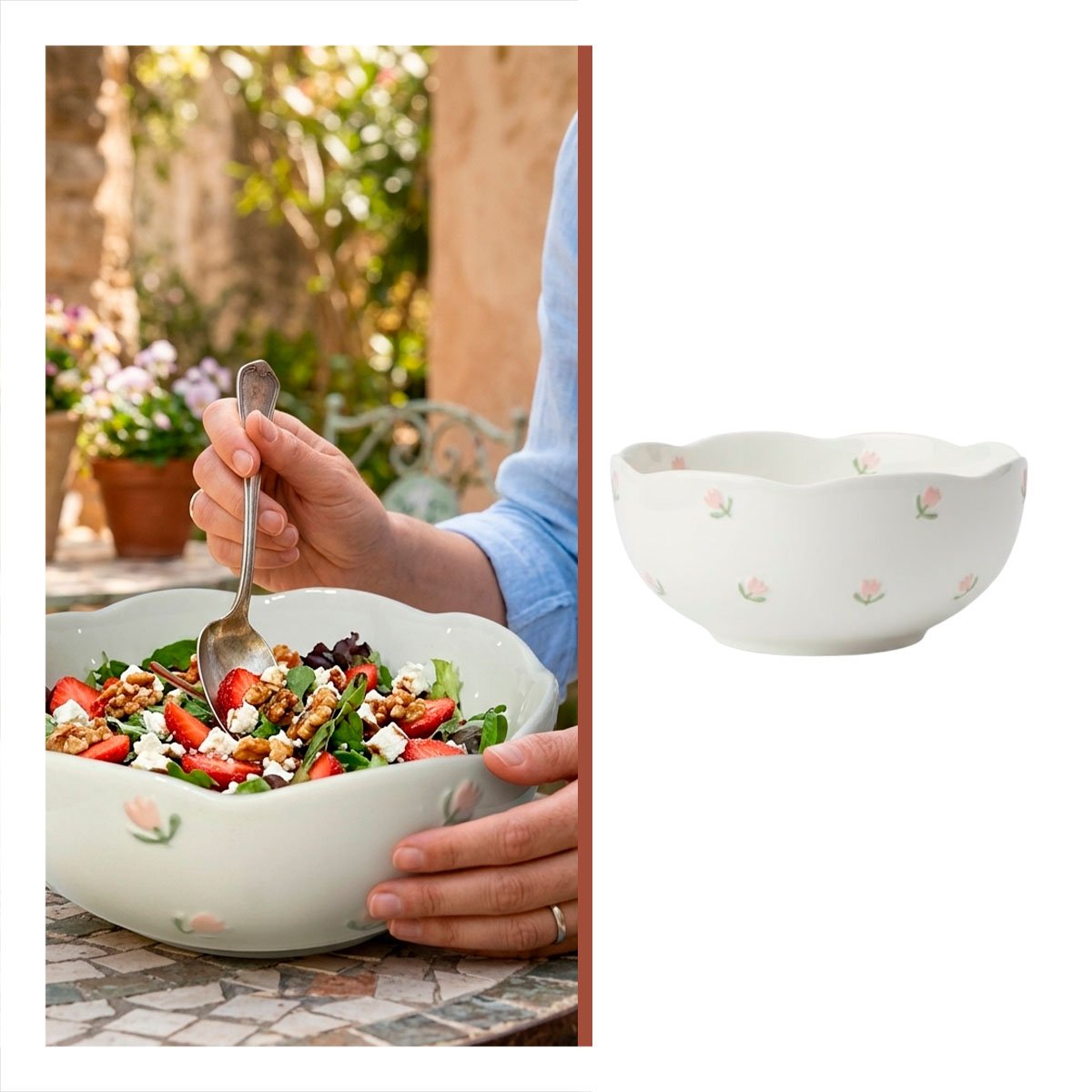 PLATILLO BOWL CIRCULAR TULIPANES BLANCO 14,7X7CM PARA DESAYUNOS Y ALMUERZOS Y+LIGAS REGALO - 5