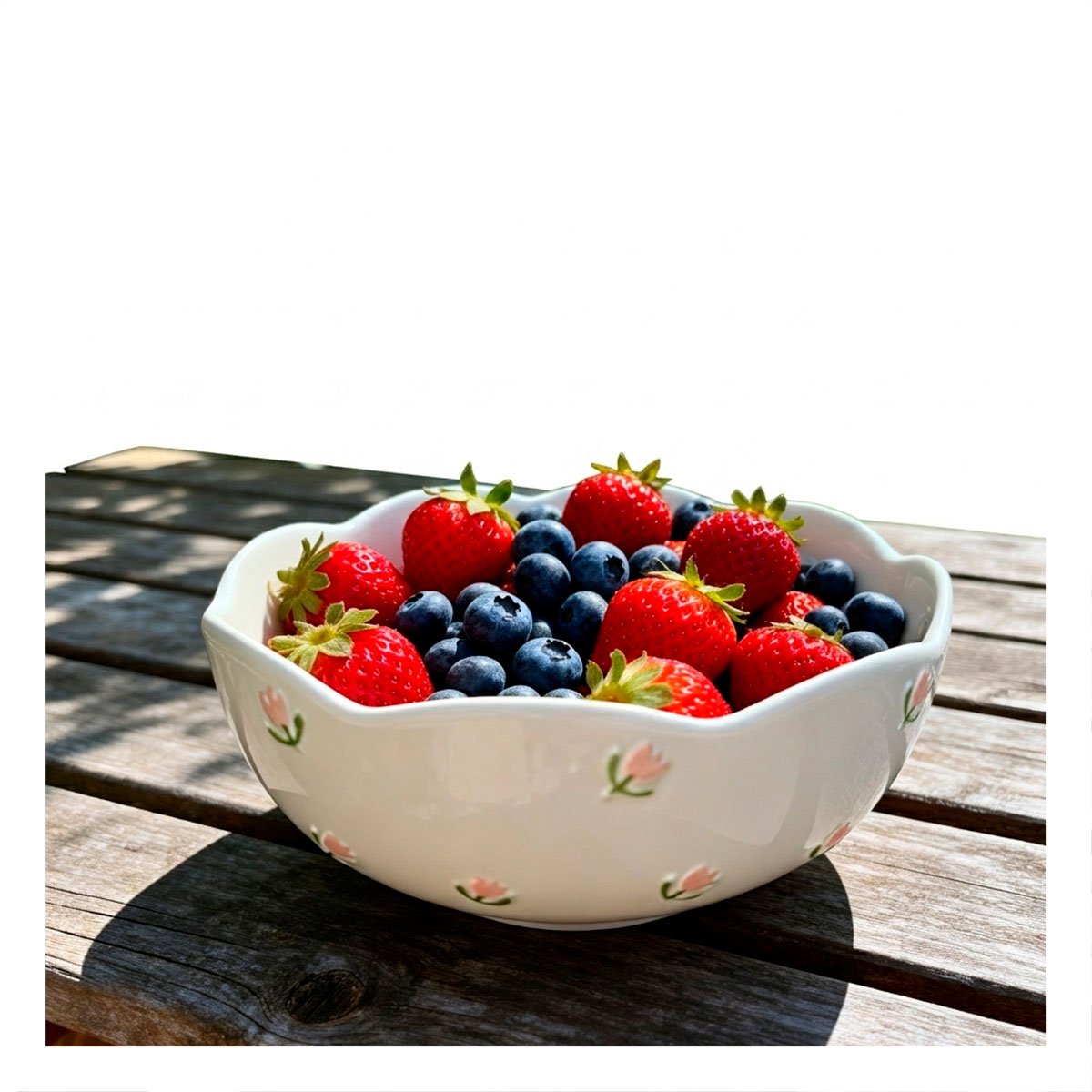 PACK2 PLATO HONDO CIRCULAR TULIPANES BLANCO 14,7X7CM PARA COMIDAS DIARIAS Y+REGALO STICKER - 5