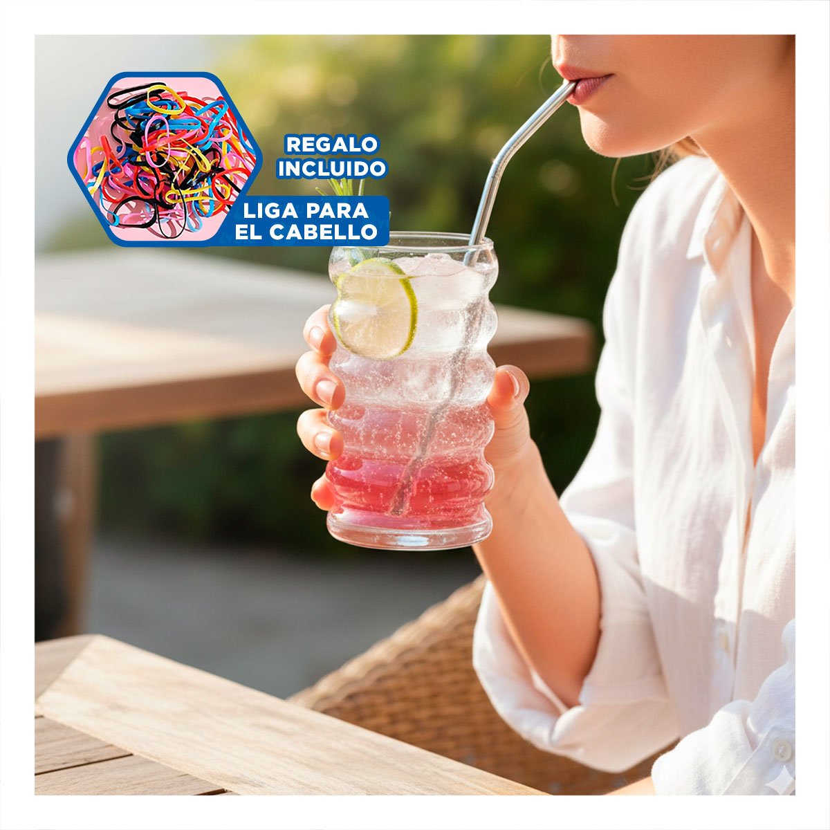 CRISTAL DE VIDRIO TRANSPARENTE ESTILO 6 CURVAS PARA AGUA JUGOS Y COCINA Y+LIGAS REGALO - 2