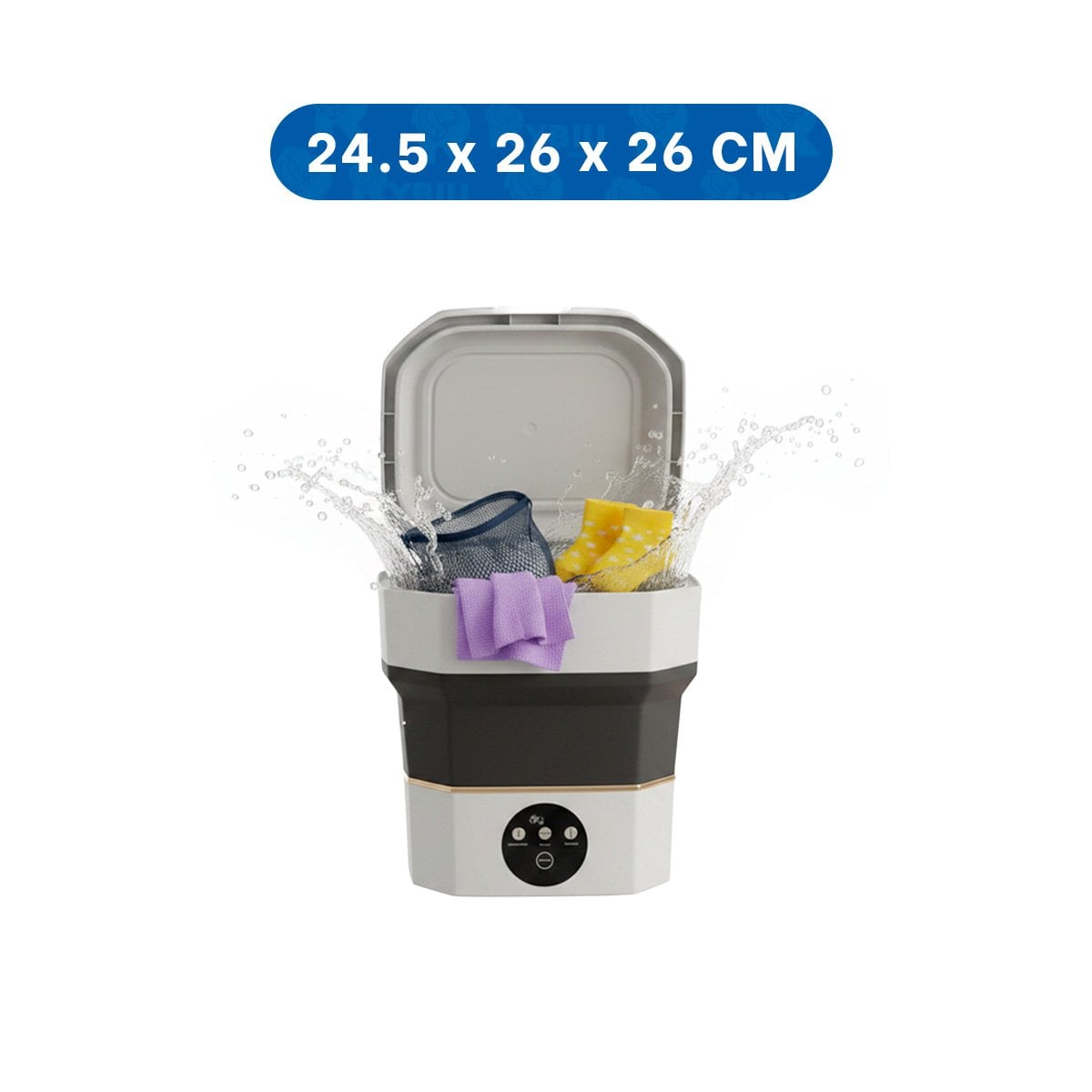 PACK2 EQUIPO PORTATIL PARA LAVAR NEGRO Y BLANCO 26X26X24,5 CM PARA HOGAR YREGALO STICKER - 4