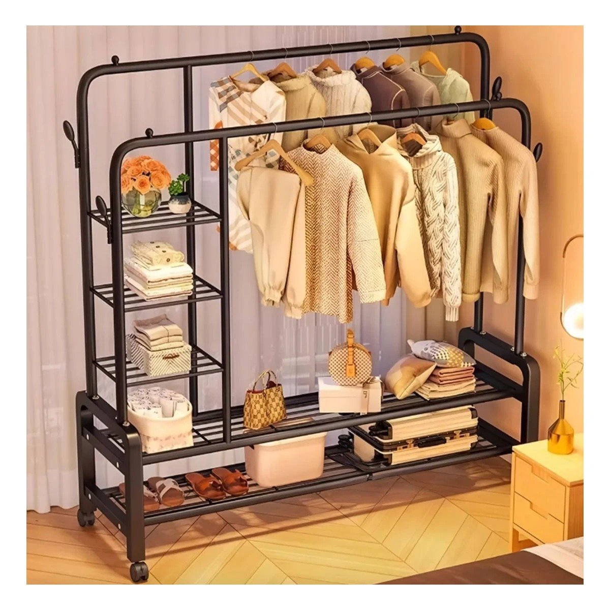 PACK2 ANAQUEL COMPACTO CON SEPARADORES Y ESTILO CONTEMPORANEO NEGRO YREGALO STICKER - 3