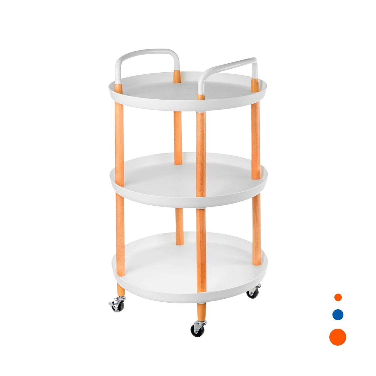 MUEBLE 3 NIVELES CIRCULAR CON ASA BLANCO PARA COCINA Y SALA Y+REGALO STICKER - 1