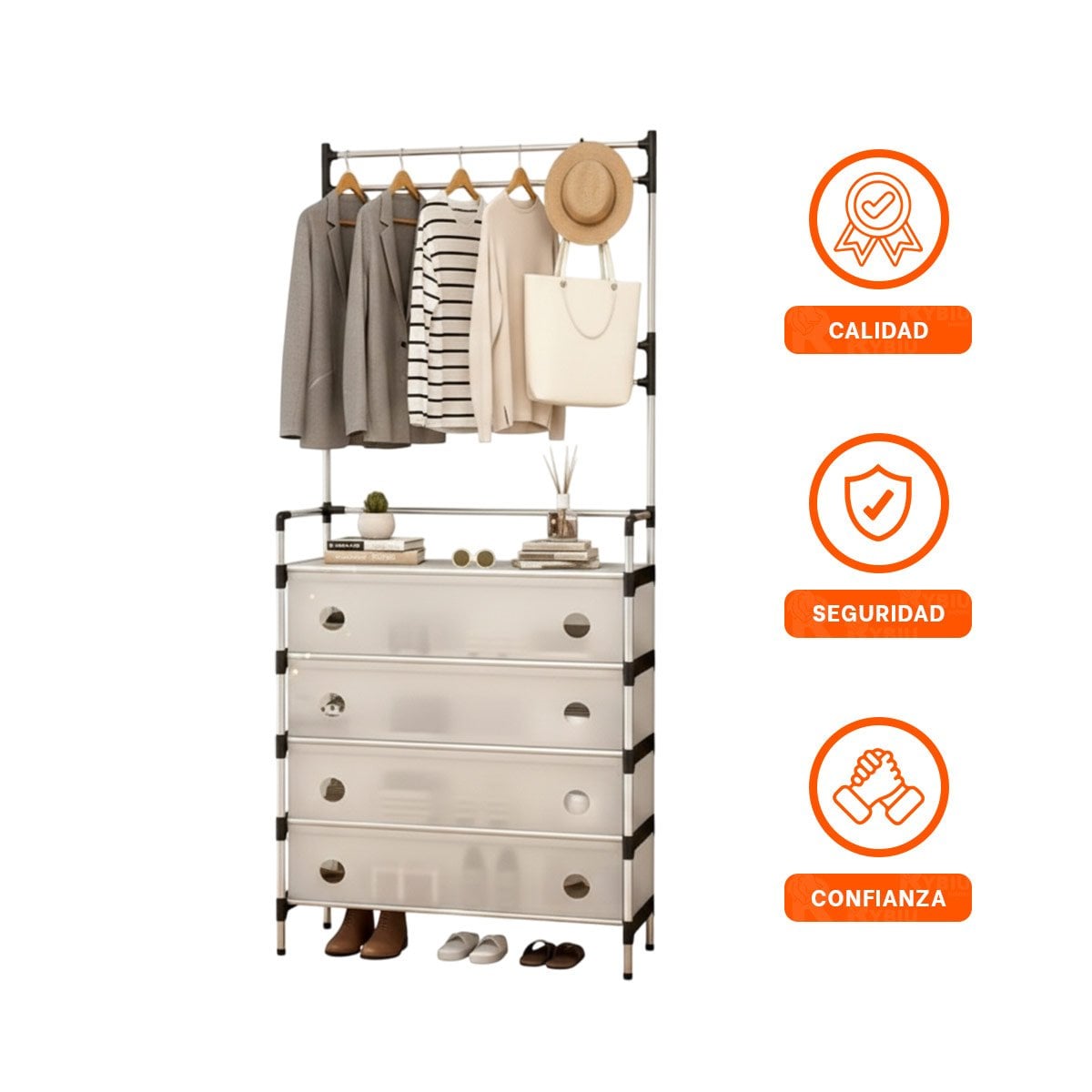 PACK6 MUEBLE CERRADO CON PERCHERA PARA DORMITORIO ENTRADA O ZONA INTERIOR YREGALO STICKER - 2