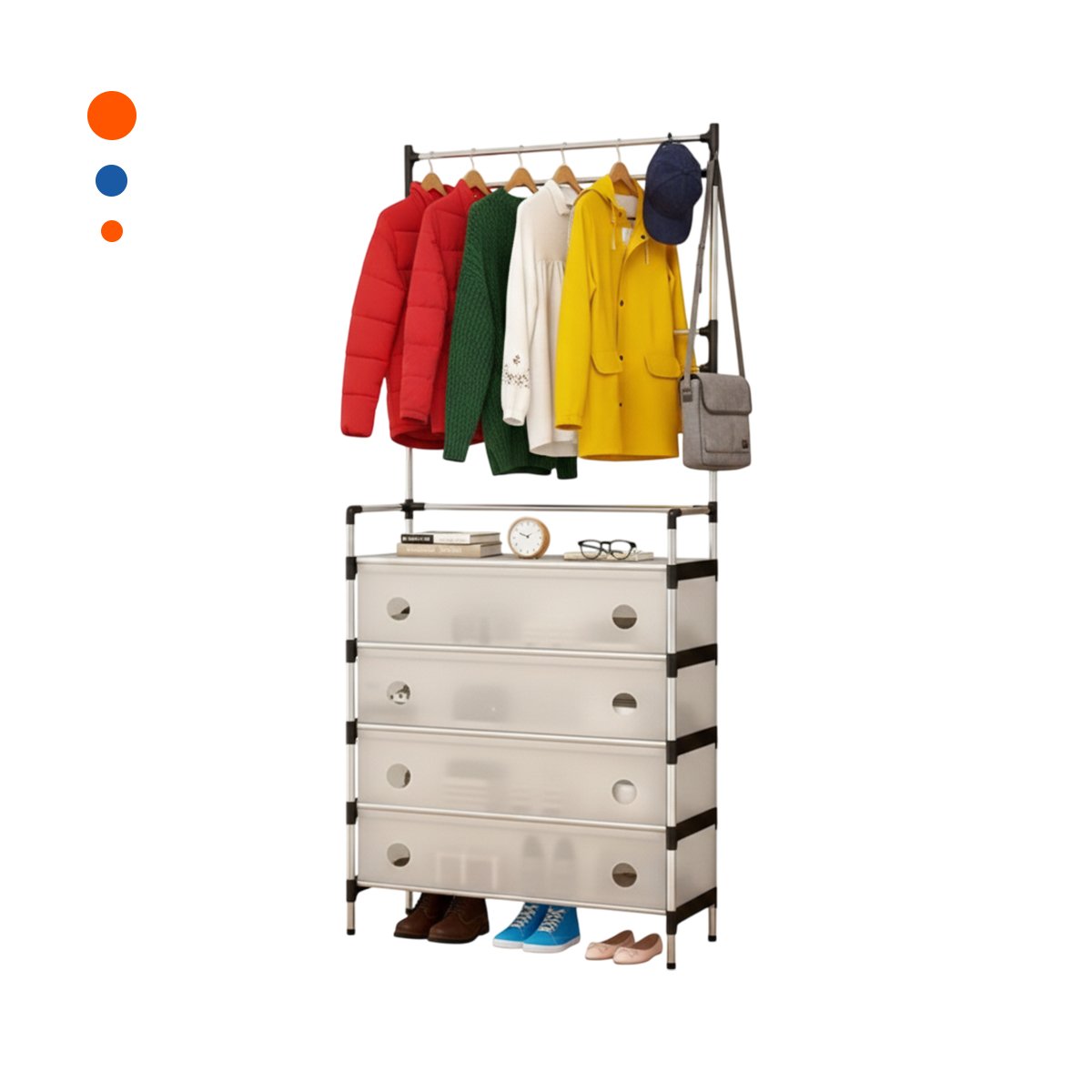 PACK2 ORGANIZADOR CON PERCHERA CERRADO PARA USO INTERIOR EN CASA Y HOGAR YREGALO STICKER - 2