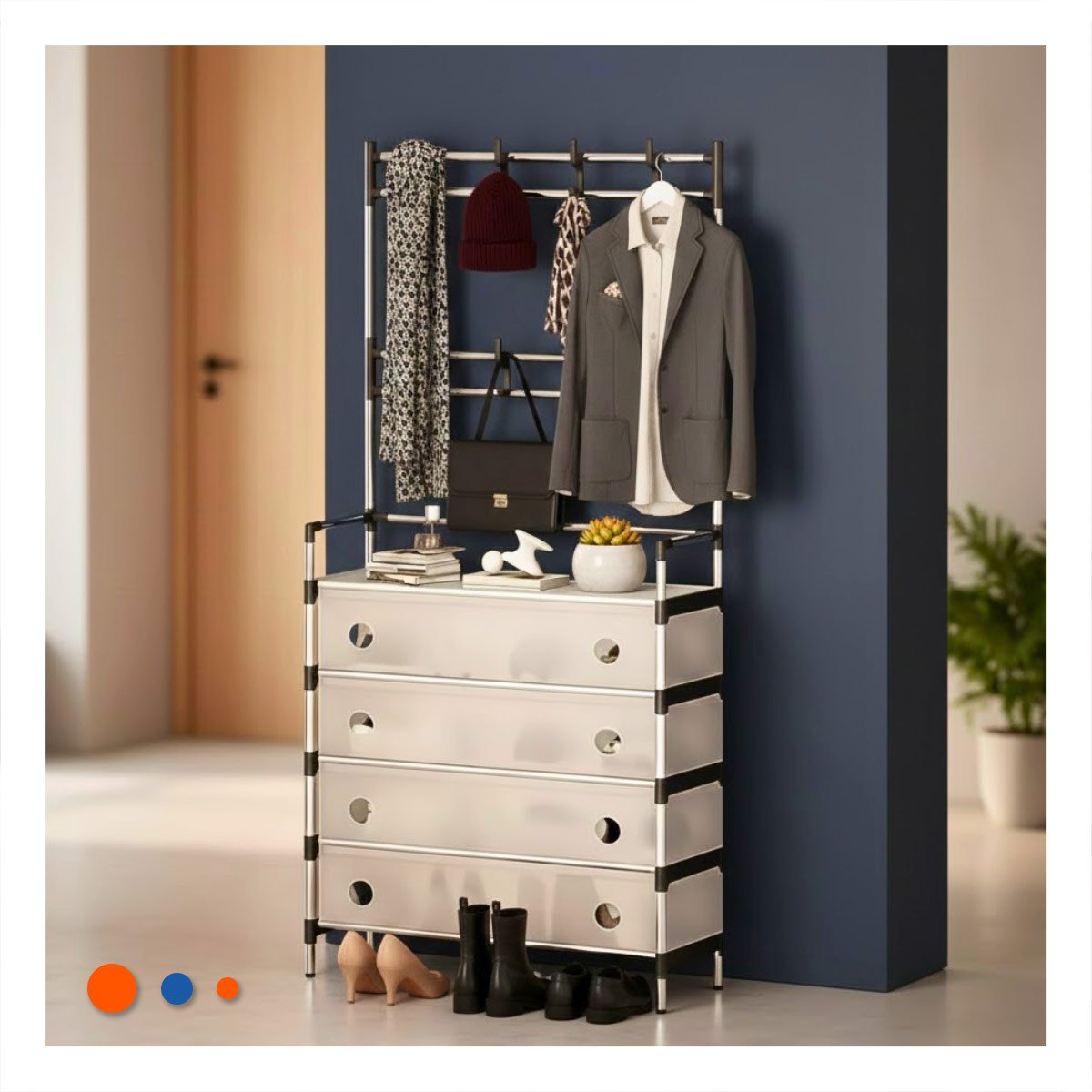 MUEBLE CON PERCHERA CERRADO PARA CASA Y HOGAR QUE MANTIENE EL ORDEN DIARIO YREGALO STICKER - 2