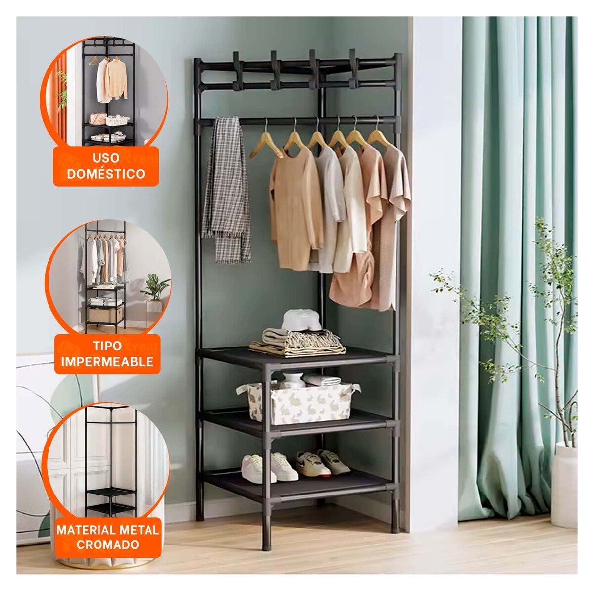 PACK2 MODULO ORGANIZADOR CON ZAPATERA Y PERCHERA PARA HOGAR Y CASA YPAPEL REGALO - 4