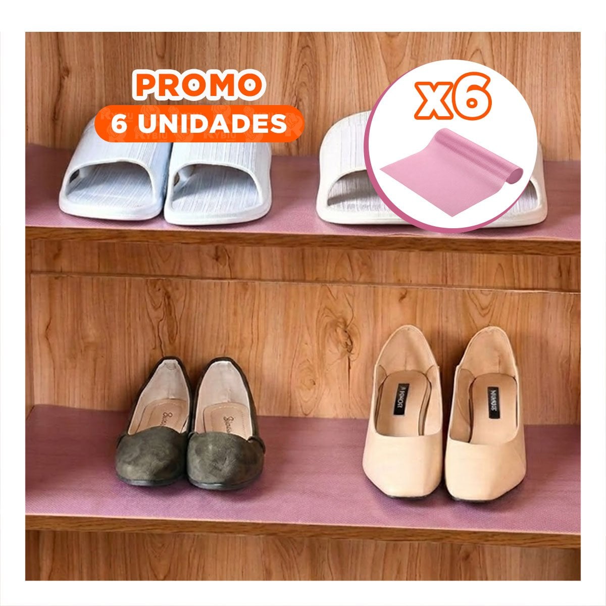 PACK6 TAPETE FUCSIA TRANSLUCIDO ANTIDESLIZANTE PARA COCINA CON 150X45CM YREGALO STICKER - 1