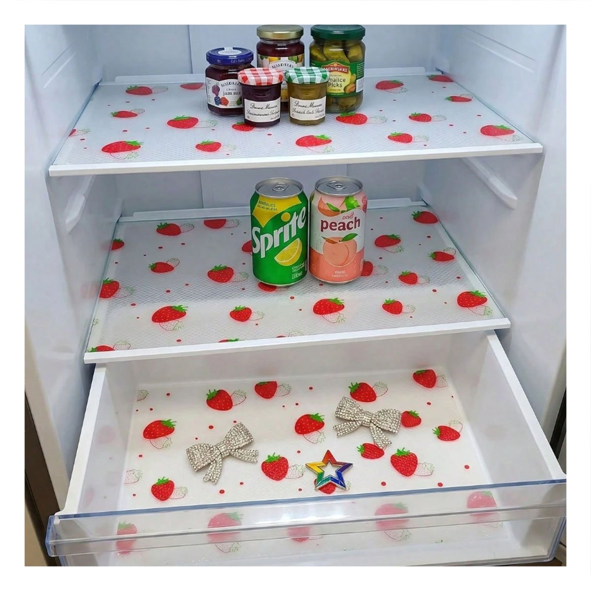 PACK4 ALFOMBRILLA BLANCO TRANSLUCIDO PARA COCINA FRESAS ANTIDESLIZANTE 150X45CM - 3