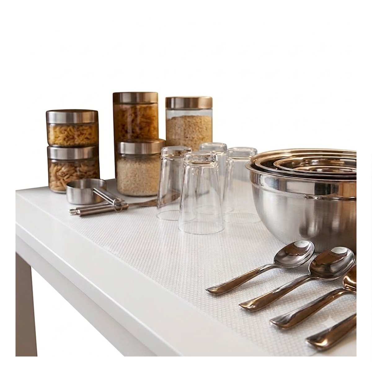 BASE ANTIDESLIZANTE PARA COCINA BLANCO TRANSLUCIDO 150X45CM Y LIGAS REGALO - 3