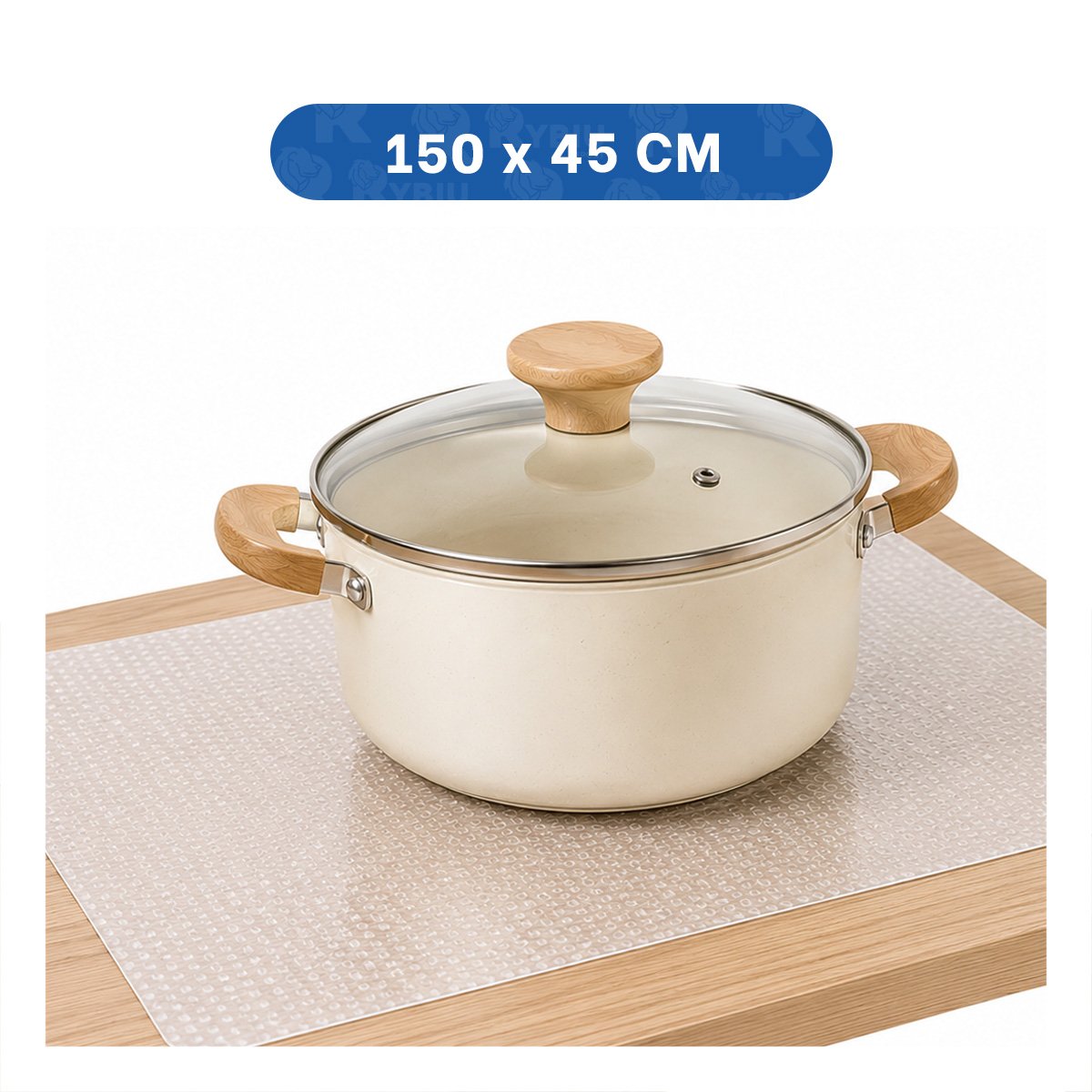 BASE ANTIDESLIZANTE PARA COCINA BLANCO TRANSLUCIDO 150X45CM Y LIGAS REGALO - 4