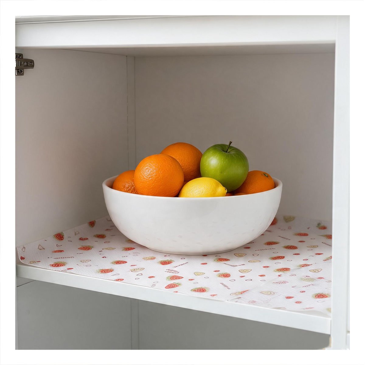 PACK4 TAPETE CON FRESAS PARA COCINA BLANCO TRANSLUCIDO ANTIDESLIZANTE 150X45CM YPAPEL REGALO - 5