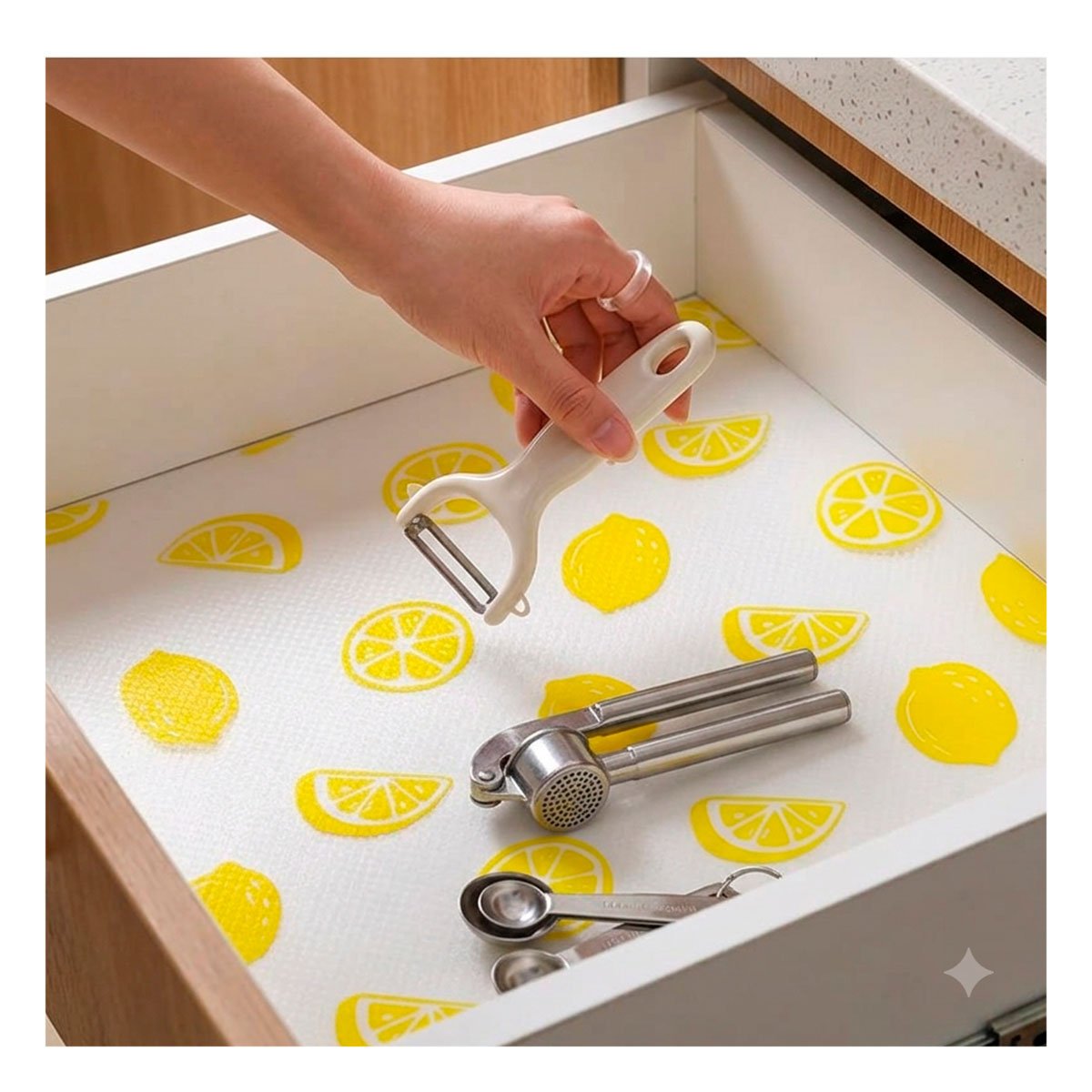 PACK2 BASE PARA COCINA LIMONES BLANCO TRANSLUCIDO CON ACABADO ANTIDESLIZANTE YREGALO STICKER - 5