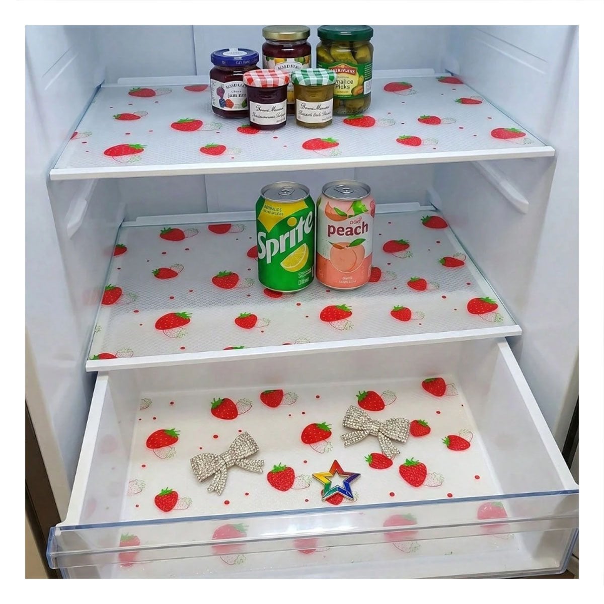 PACK12 ALFOMBRA DE COCINA CON FRESAS BLANCO TRANSLUCIDO ANTIDESLIZANTE 150X45CM - 3
