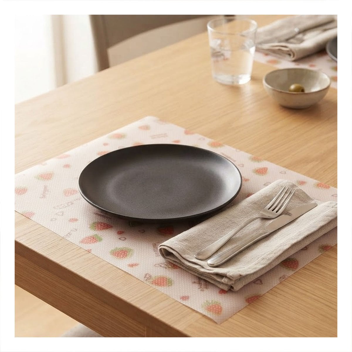 PACK12 ALFOMBRA DE COCINA CON FRESAS BLANCO TRANSLUCIDO ANTIDESLIZANTE 150X45CM - 5
