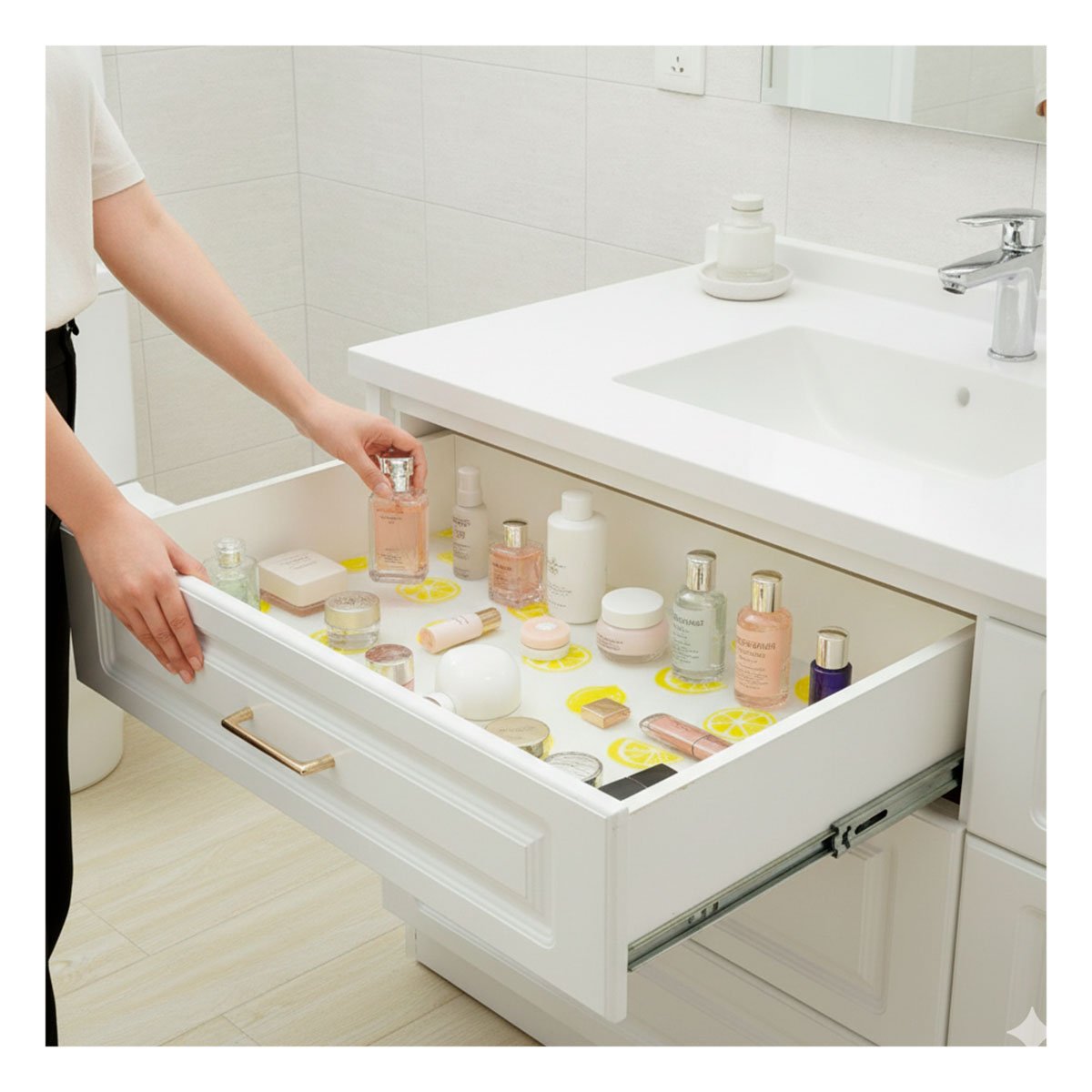 PACK2 TAPETE ANTIDESLIZANTE PARA COCINA LIMONES BLANCO TRANSLUCIDO 150X45CM - 5