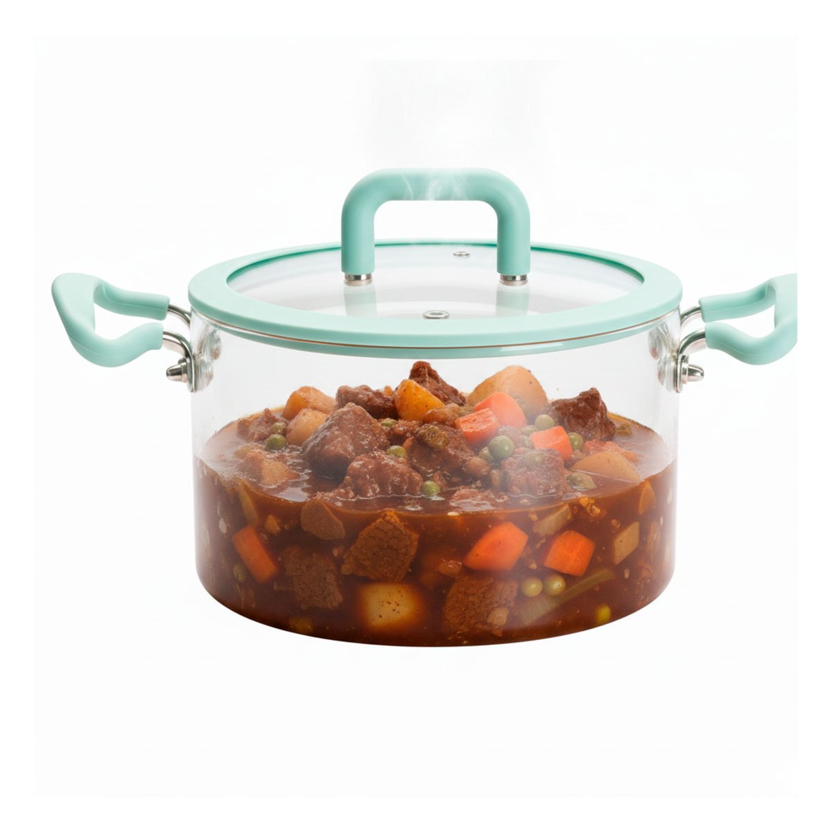 PACK2 RECIPIENTE DE COCINA 4,5L VERDE AGUA Y TRANSPARENTE CON ASA Y TAPA YREGALO STICKER - 2