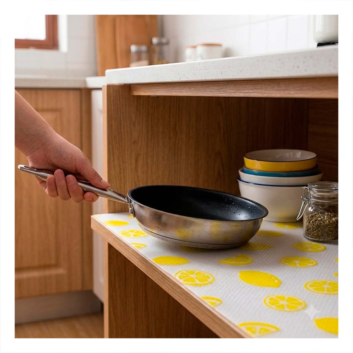 PACK6 BASE DE COCINA ANTIDESLIZANTE CON LIMONES BLANCO TRANSLUCIDO 150X45CM - 5