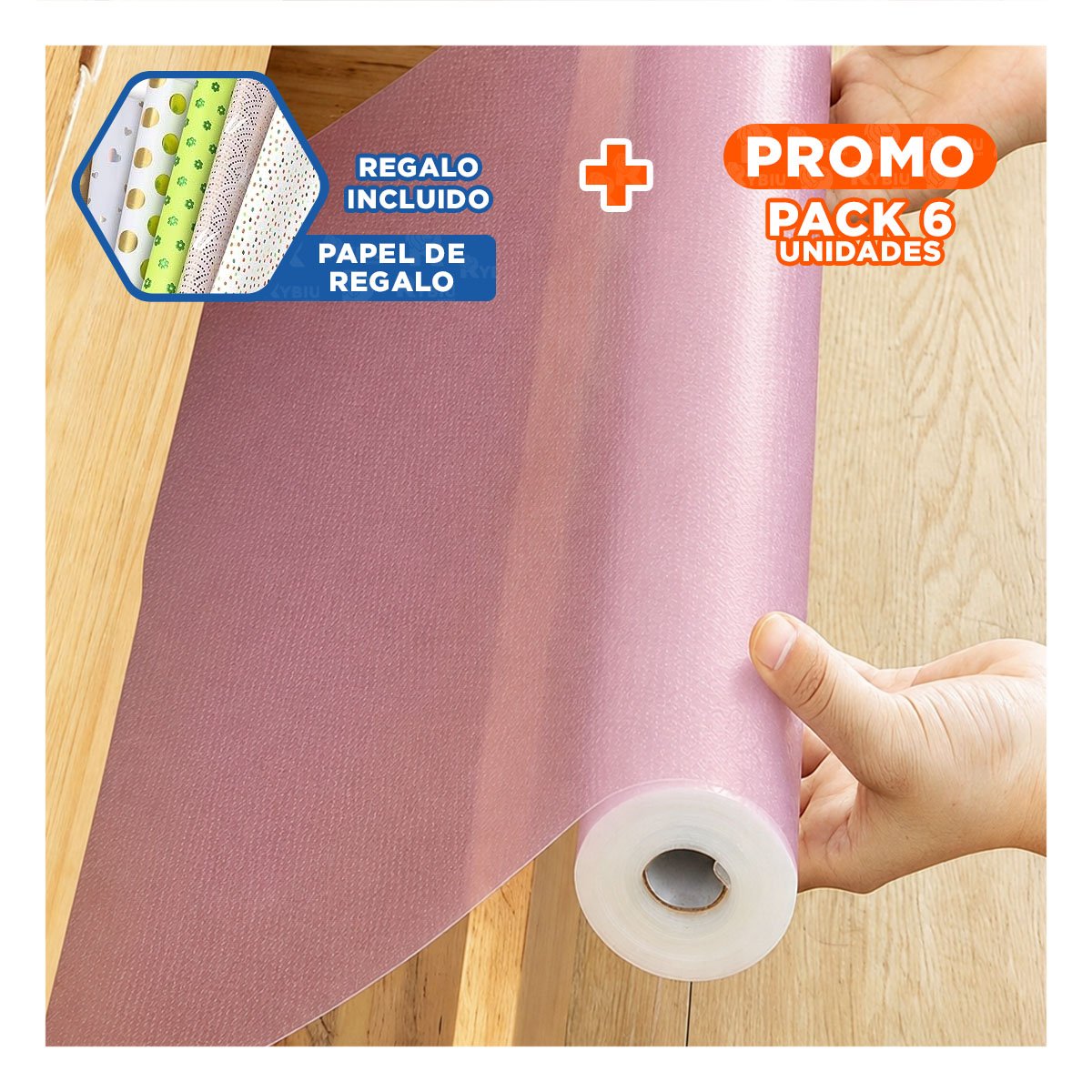 PACK6 ALFOMBRILLA PARA ENCIMERA DE COCINA FUCSIA TRANSLUCIDO YPAPEL REGALO - 1