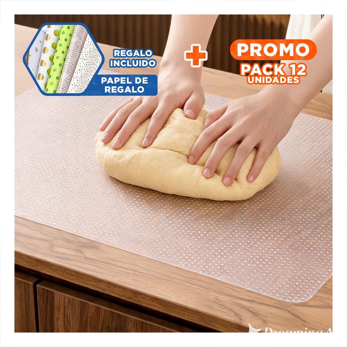 PACK12 ALFOMBRILLA PARA COCINA BLANCO TRANSLUCIDO CON ANTIDESLIZANTE YPAPEL REGALO - 1
